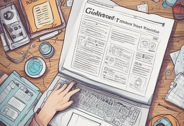 An open book with handwritten notes and a pen, symbolizing the writing process.