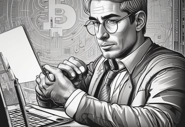 A cozy consultation setting with a client and advisor discussing Bitcoin.