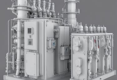 Close-up of advanced switchgear with SF₆-free alternatives installed in a substation.