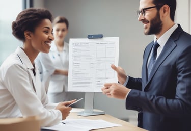 a man riding a skateboard down a street next to tall buildings