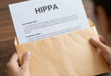 Close-up of a courier delivering important documents to a business office in the tri-state area.