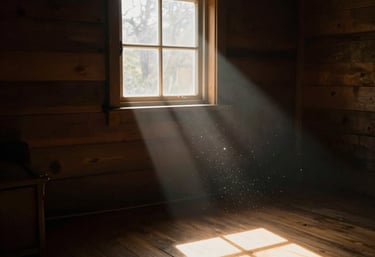 A serene, softly lit room with a comfortable chair and calming plants by a window.