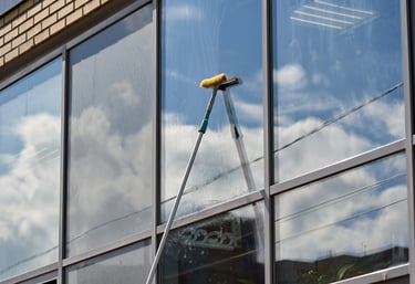 washing tall commercial windows in naples