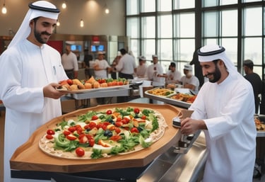 A bustling exhibition hall at GITEX with vibrant booths and engaged visitors.