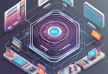 A vibrant blue and gold circuit board pattern symbolizing intelligent technology.