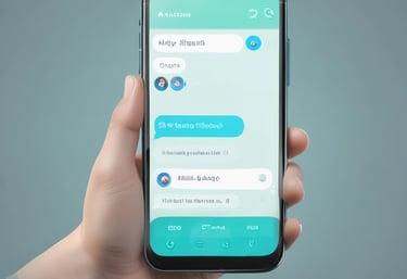A sleek digital assistant icon glowing in futuristic blue and gold tones.