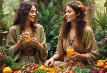 A serene morning scene with a person holding a glass of tonic by a sunlit window.