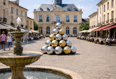 Décor urbain sphère géante