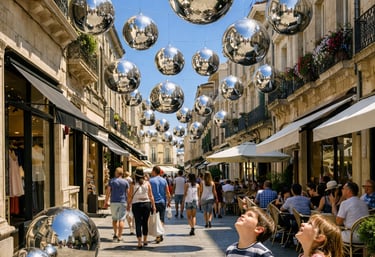 Boules géantes suspendues