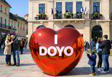 Sphère monumentale sur un parvis centre ville