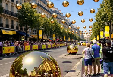 boules géantes décoratives suspendues