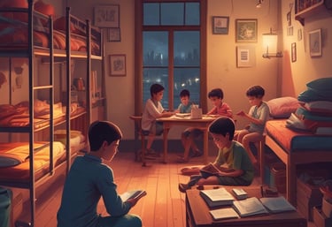 Close-up of a parent and child reviewing a school brochure together, smiling and engaged.