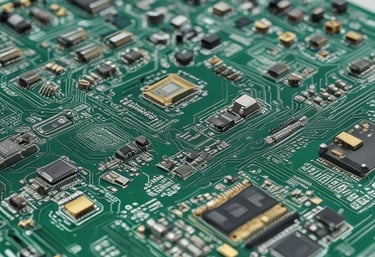 Close-up of engineers working on advanced router circuit board design.