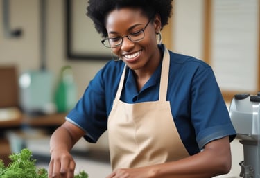 Women entrepreneurs networking at a trade fair showcasing their products.