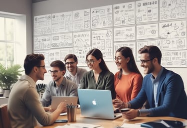 a man riding a skateboard down a street next to tall buildings