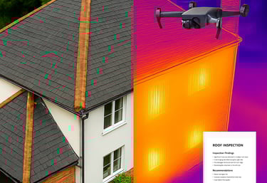 Image showing aerial and thermal view with pdf report