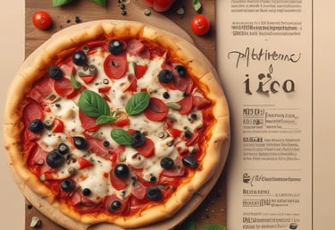 A delicious, freshly baked pizza with melted cheese and vibrant toppings on a wooden board.