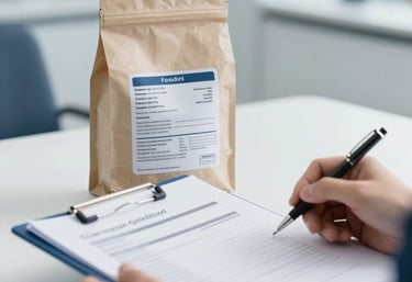 Professional kitchen environment with food safety documentation and quality control.