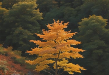 Close-up of a walnut wood circular logo burned with 'fw' on pine-green background.