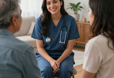 a man riding a skateboard down a street next to tall buildings