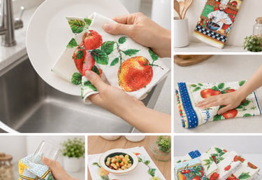 Printed Kitchen Dish Towels