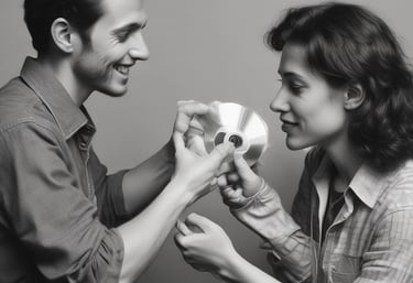 A group of passionate activists holding signs advocating for copyright freedom in a lively urban setting.