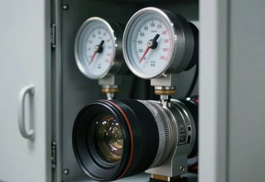 Detailed shot of temperature-controlled storage units for pharmaceutical logistics, emphasizing reliability and professional grade equipment.