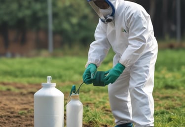 Close-up of eco-friendly pest control products arranged neatly on a wooden table.