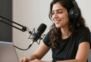 A serene setting with a woman journaling outdoors, reflecting on her personal development journey.