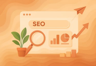 a magnifying image of a website page on a website