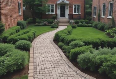 A beautifully designed garden with fresh greenery and colorful flowers in a Queens backyard.