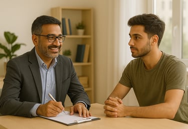 image showing career counsellor one to one career guidance and counselling of graduate student