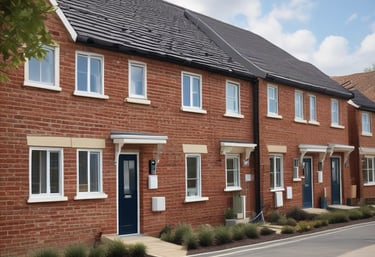 A welcoming neighborhood street with well-maintained homes and greenery, reflecting community care.