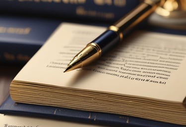 A sleek, minimalist workspace with a laptop displaying regulatory documents and a cup of coffee.