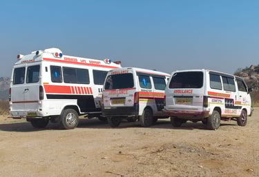 Best Ambulance Service Hyderabad emergency ambulance parked on road