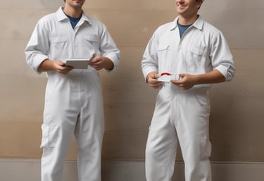 A professional painter applying fresh blue paint to a building exterior in Massachusetts.