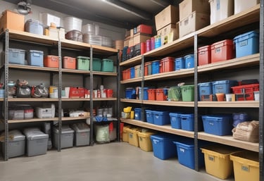 A sparkling clean garage floor with neatly arranged tools.