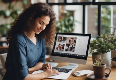Team collaborating in a modern office, brainstorming marketing strategies on a whiteboard.