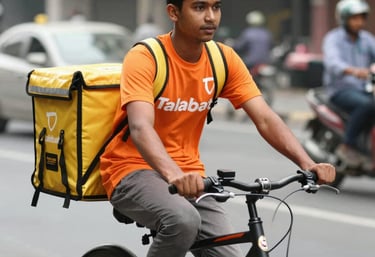 A delivery driver handing over a box of vibrant, fresh produce at a restaurant loading dock.