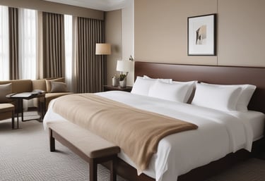 A sparkling clean living room with fresh linens and sunlight streaming through the window.