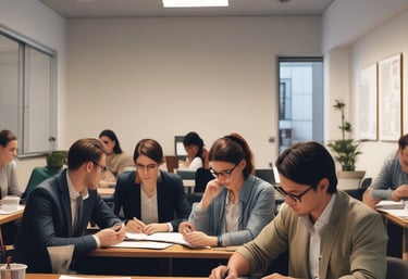 Close-up of hands typing on laptop with marketing charts on screen.