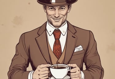 Close-up of coffee cups on a wooden table during a social event.