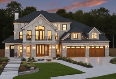 A warm, inviting custom-built home with a freshly painted deck under soft sunlight.