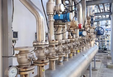 Montagem de tubulção metálica industrial