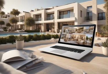 Close-up of hands reviewing rental agreements and financial documents on a desk.