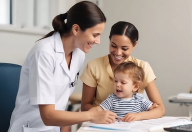 Hands of different ages sketching and writing together around a wooden table.