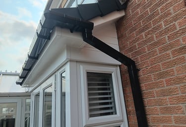 Roofing Specialist Yorkshire fascias soffits and guttering on a building