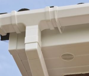 Roofing Specialists Yorkshire. Fascias, soffits and guttering in a cream colour