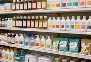 A cheerful dog playing in a garden with a colorful ball.