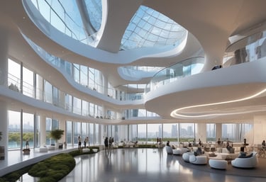 A striking blacked-out architectural blueprint illuminated by subtle lighting.